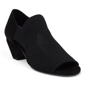 Eileen Fisher Wink Knit Open Toe Pump in Black